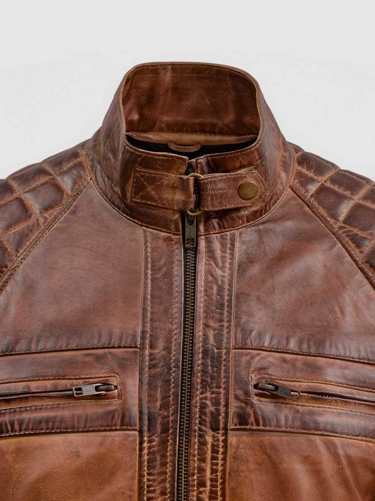 Waxed Leather Biker Jacket