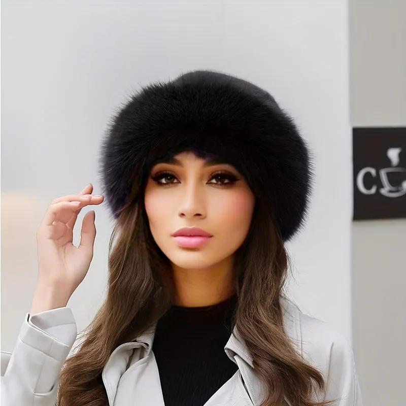 Winter Faux Fur Bucket Hat - Caps - Soft, Thickened, Insulated, and Stylish Ear Protection for Ultimate Warmth - Perfect Christmas Gift for Women, All-Match Casual Design for Daily Wear