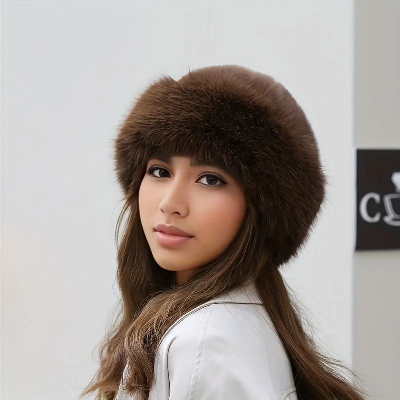 Winter Faux Fur Bucket Hat - Caps - Soft, Thickened, Insulated, and Stylish Ear Protection for Ultimate Warmth - Perfect Christmas Gift for Women, All-Match Casual Design for Daily Wear