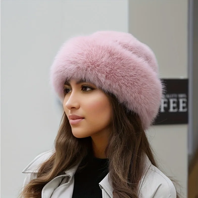 Winter Faux Fur Bucket Hat - Caps - Soft, Thickened, Insulated, and Stylish Ear Protection for Ultimate Warmth - Perfect Christmas Gift for Women, All-Match Casual Design for Daily Wear