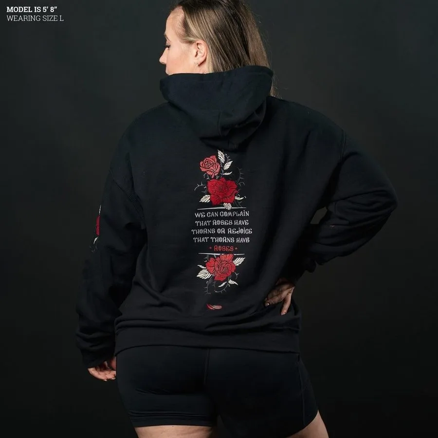 Women's Roses Have Thorns Hoodie - Black