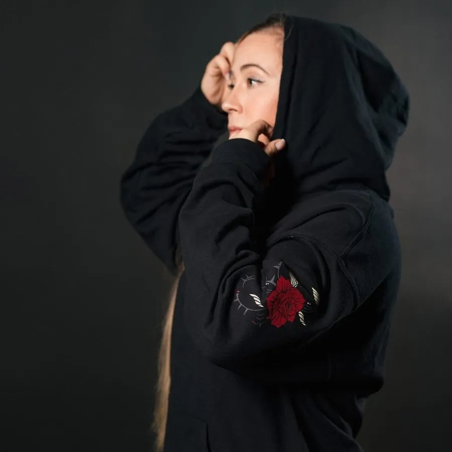 Women's Roses Have Thorns Hoodie - Black