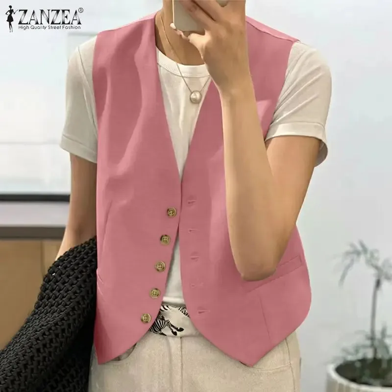 ZANZEA Casual Tanks Tops Vests Blouse