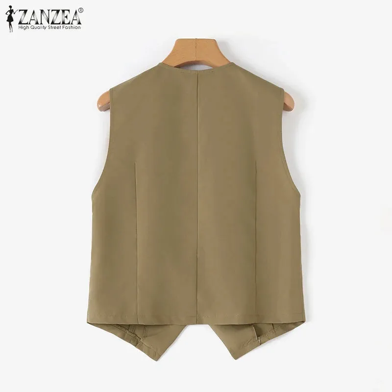 ZANZEA Casual Tanks Tops Vests Blouse