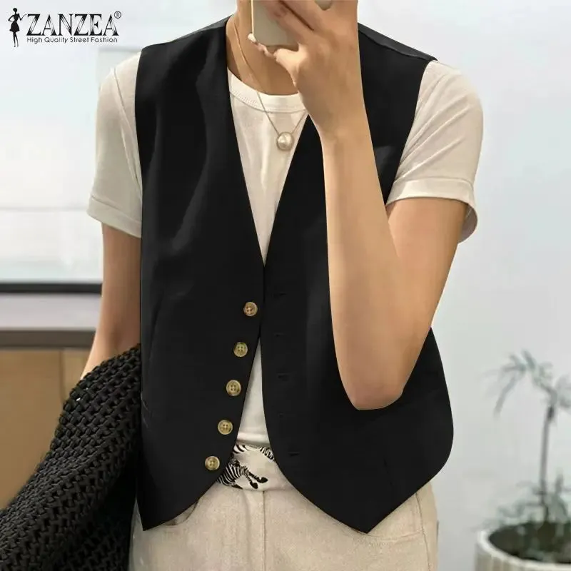 ZANZEA Casual Tanks Tops Vests Blouse